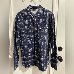 UNDFTD Men’s Streetwear Paisley Thin Flannel